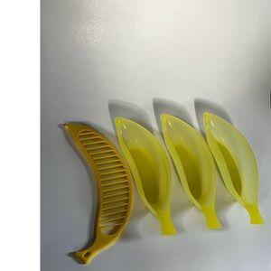 Vintage Banana Split Dishes with Banana Bill Slicer